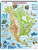 Puslespill - Nord-Amerika, kart med dyr