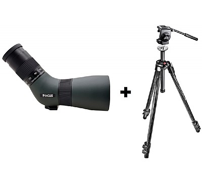 Focus Traveller 9-27x56 ED med Manfrotto 290 Xtra 3-Seksjoner Karbonfiber og 128RC videohode